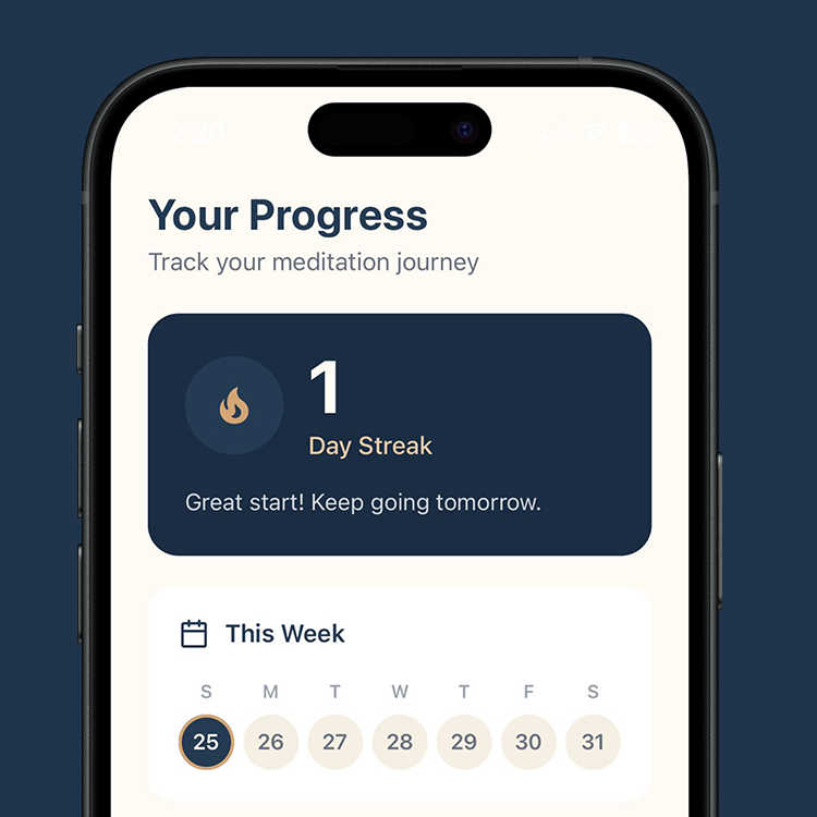 Meditation progress and streaks